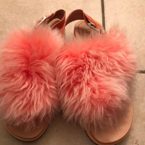 Epic ugg sheepskin shag winter summer sandals  9.5